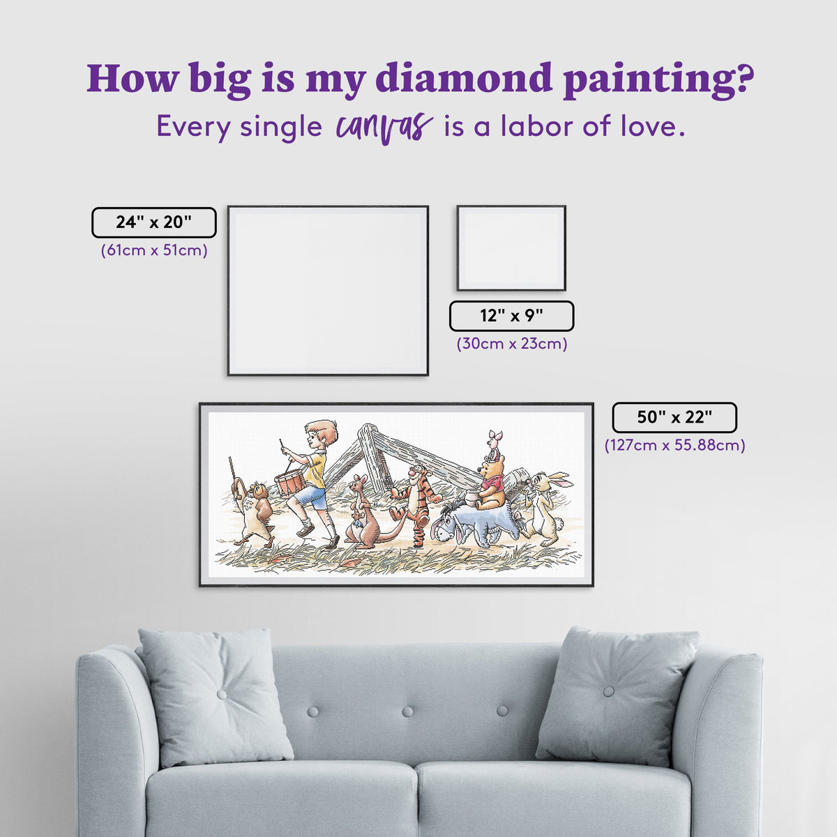 Diamond Painting The Parade 50" x 22" (127cm x 55.88cm) / Square with 76 Colors including 2 Fairy Dust Diamonds / 114,240