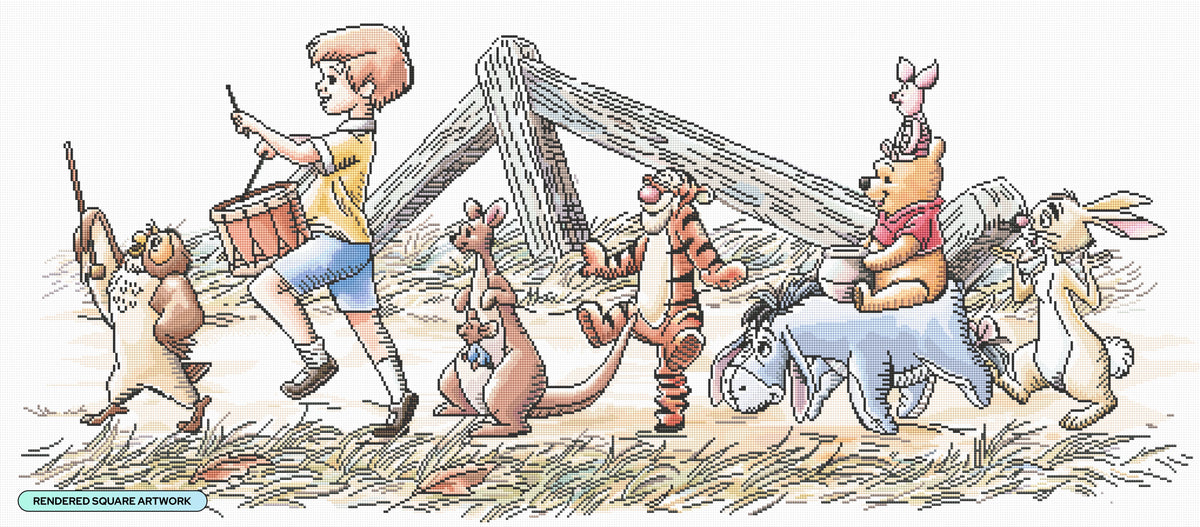 Diamond Painting The Parade 50" x 22" (127cm x 55.88cm) / Square with 76 Colors including 2 Fairy Dust Diamonds / 114,240