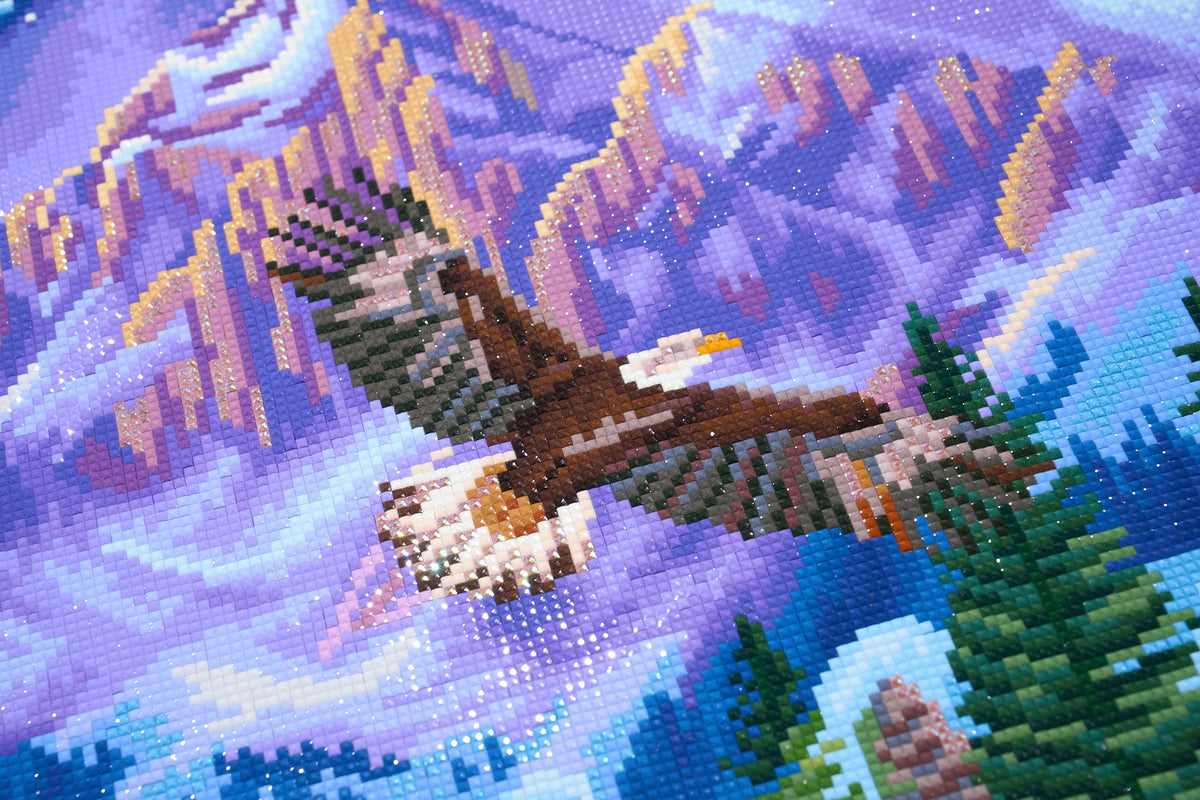 Diamond Painting The Perfect Camping Trip 34.7" x 27.6" (87.9cm x 69.9cm) / Square with 63 Colors including 3 ABs and 3 Fairy Dust Diamonds / 99,193