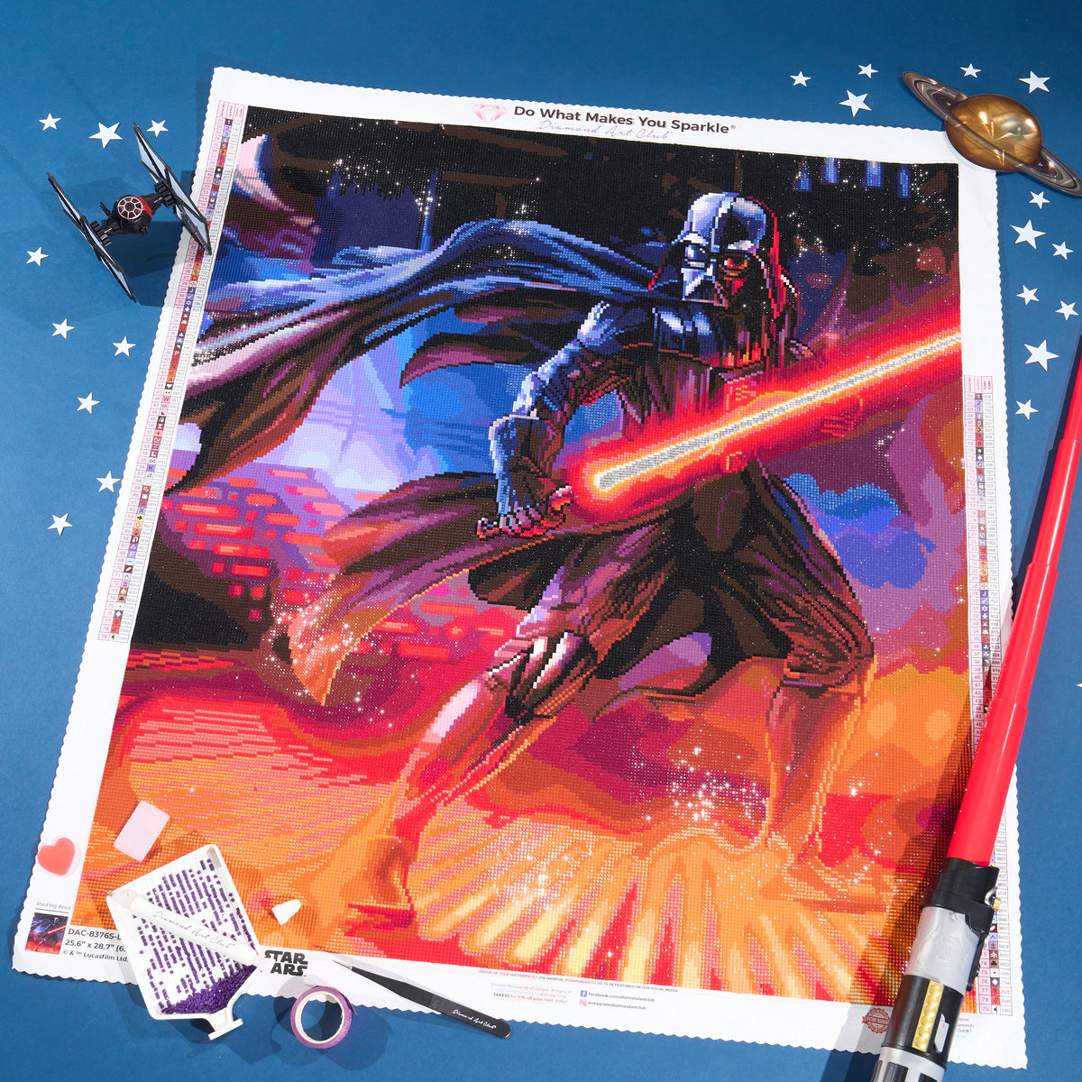 Diamond Painting The Power of the Dark Side 25.6" x 28.7" (65cm x 72.9cm) / Square with 79 Colors including 1 iridescent Diamond and 4 Fairy Dust Diamonds / 76,473