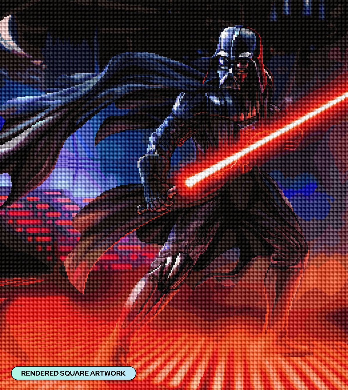 Diamond Painting The Power of the Dark Side 25.6" x 28.7" (65cm x 72.9cm) / Square with 79 Colors including 1 iridescent Diamond and 4 Fairy Dust Diamonds / 76,473