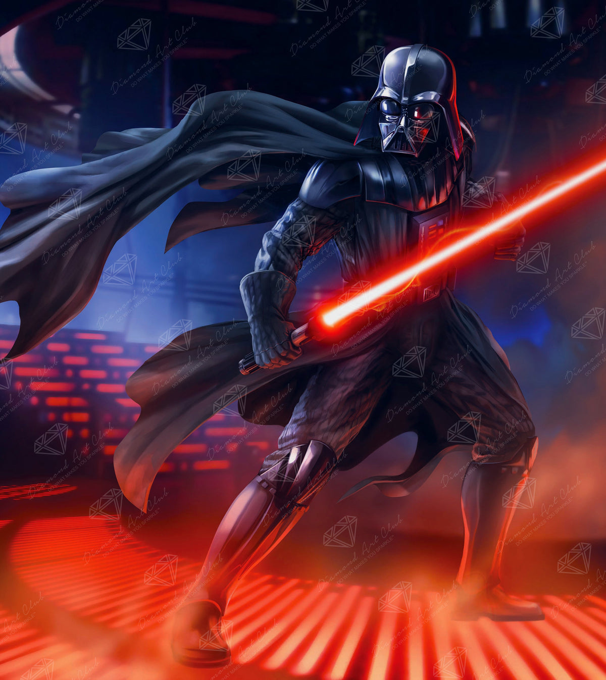 Diamond Painting The Power of the Dark Side 25.6" x 28.7" (65cm x 72.9cm) / Square with 79 Colors including 1 iridescent Diamond and 4 Fairy Dust Diamonds / 76,473