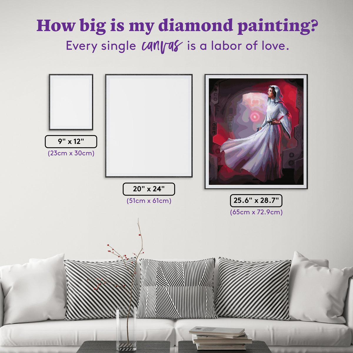 Diamond Painting The Rebel Princess 25.6" x 28.7" (65cm x 72.9cm) / Square with 75 Colors including 5 Fairy Dust Diamonds / 76,473