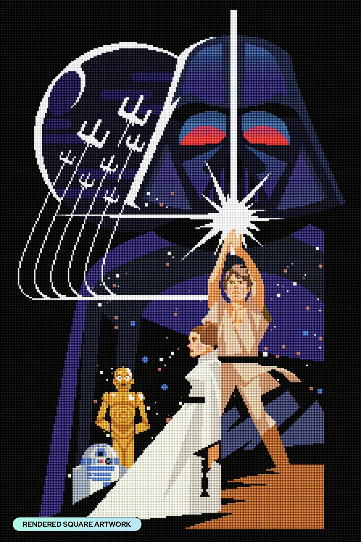 Diamond Painting The Rebellion 22" x 33" (55.6cm x 83.6cm) / Square with 38 Colors including 2 ABs and 1 Electro Diamond and 1 Iridescent Diamond and 1 Special Diamond and 3 Fairy Dust Diamonds / 75,264