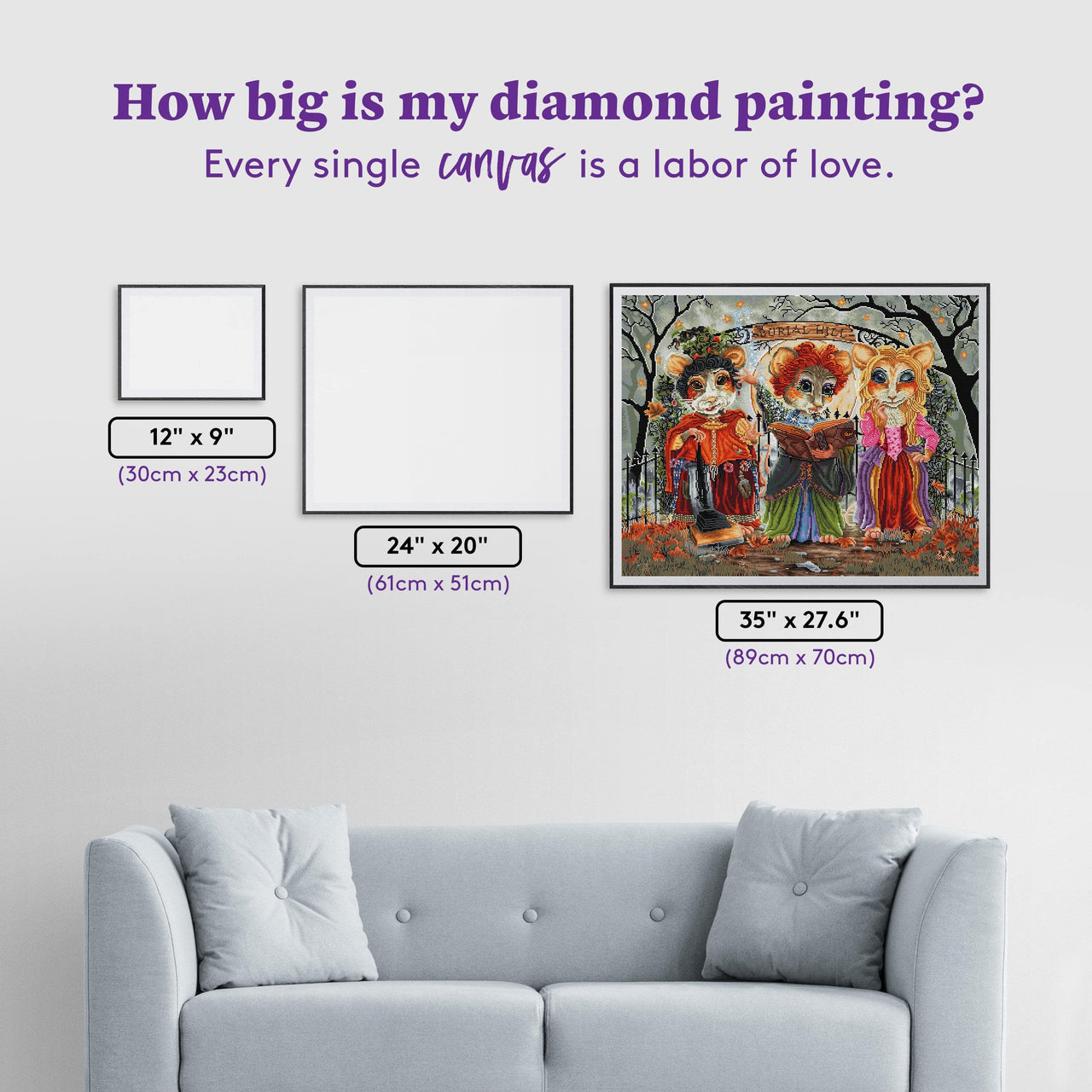 Diamond Painting The Sisters 35" x 27.6" (89cm x 70cm) / Square with 70 Colors including 2 ABs and 2 Fairy Dust Diamonds / 100,317