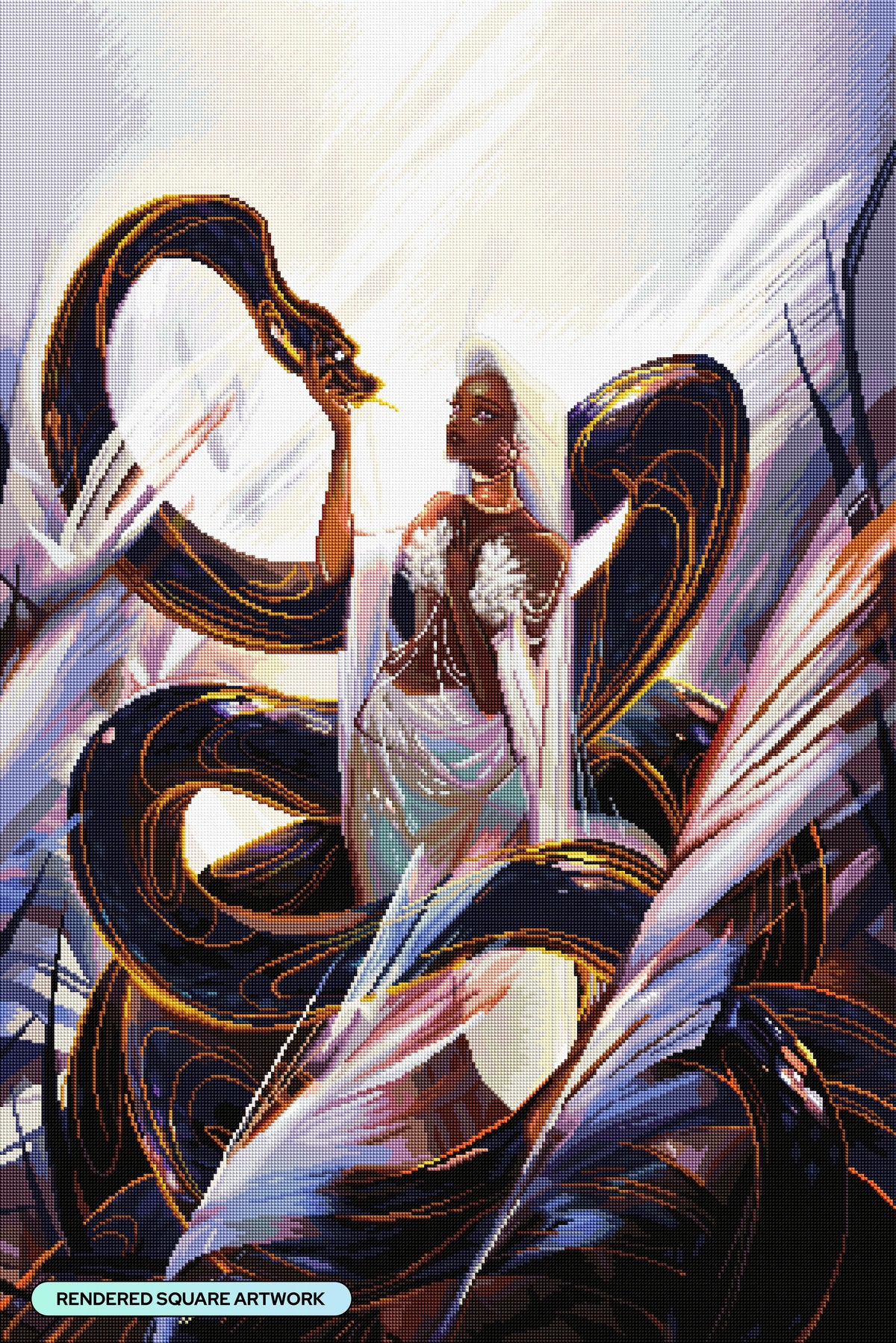 Diamond Painting The Snake 27.6" x 41.3" (69.9cm x 104.8cm) / Square with 55 Colors including 1 AB and 1 Iridescent Diamond and 5 Fairy Dust Diamonds / 118,301