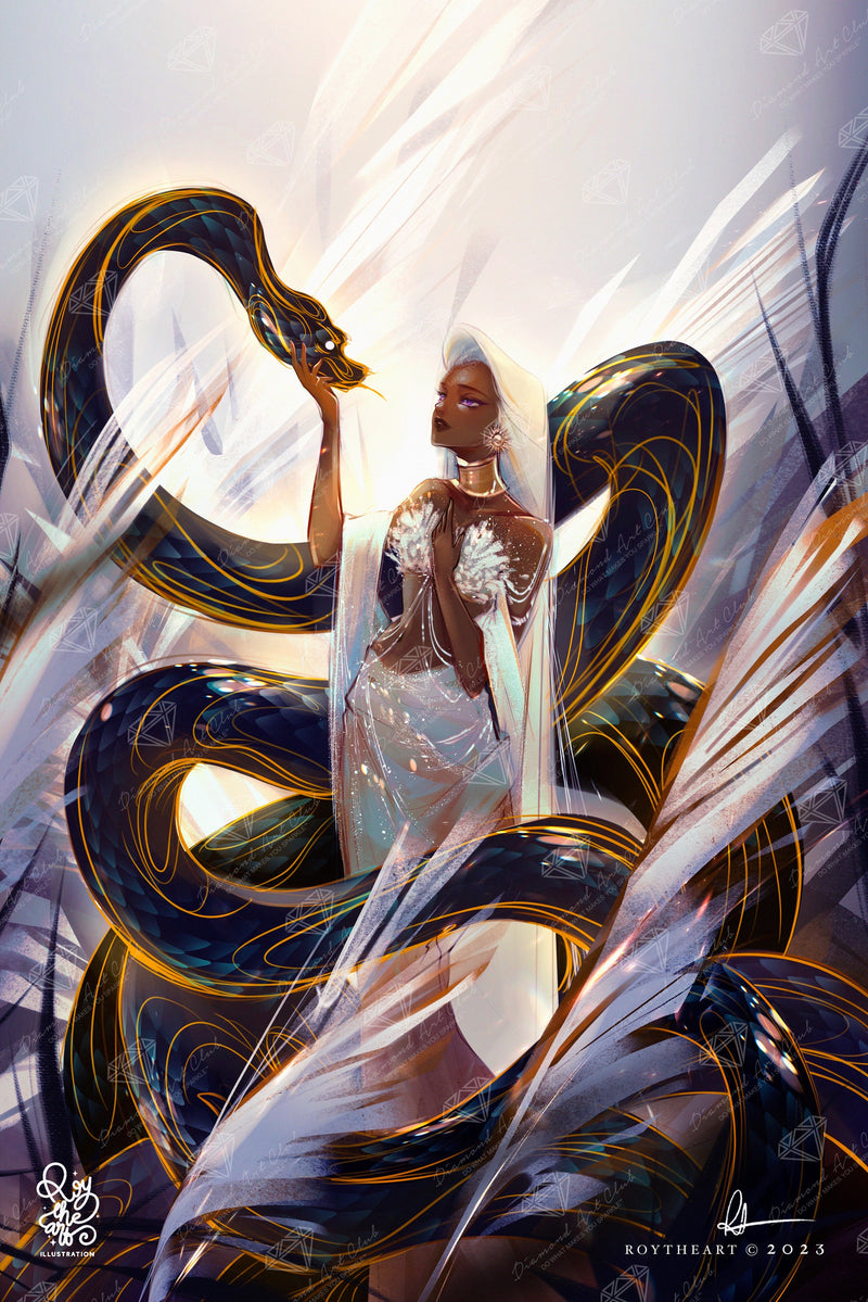 Diamond Painting The Snake 27.6" x 41.3" (69.9cm x 104.8cm) / Square with 55 Colors including 1 AB and 1 Iridescent Diamond and 5 Fairy Dust Diamonds / 118,301