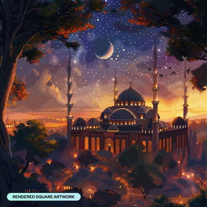 Diamond Painting The Starlit Sanctuary 27.6" x 27.6" (69.9cm x 69.9cm) / Square with 77 Colors including 2 ABs and 4 Fairy Dust Diamonds / 78,961