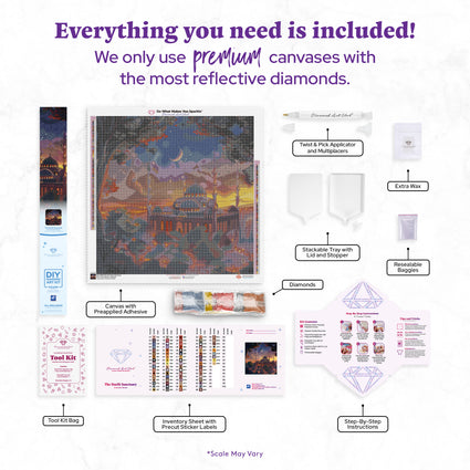 Diamond Painting The Starlit Sanctuary 27.6" x 27.6" (69.9cm x 69.9cm) / Square with 77 Colors including 2 ABs and 4 Fairy Dust Diamonds / 78,961