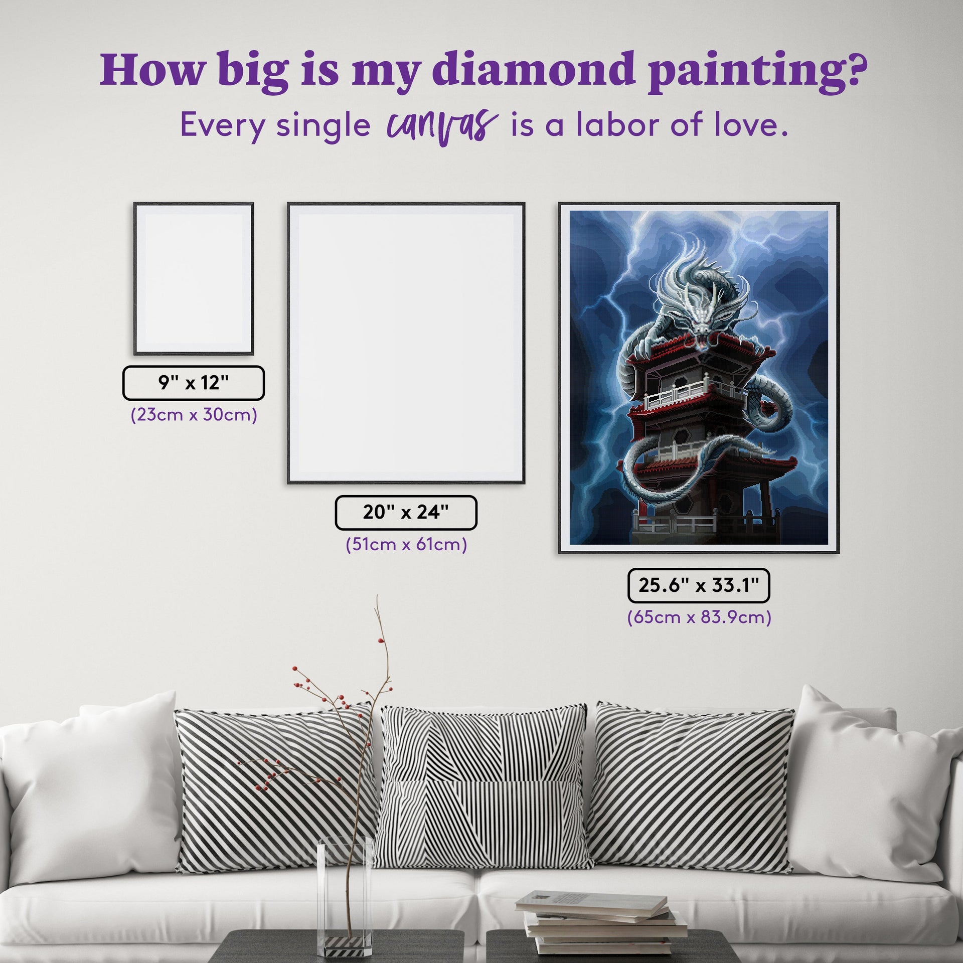 Diamond Painting The Tower 25.6" x 33.1" (65cm x 83.9cm) / Square with 66 Colors including 3 ABs and 1 Iridescent Diamond and 3 Fairy Dust Diamonds / 87,957