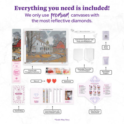 Diamond Painting The Way It Used To Be 28" x 22" (71cm x 56cm) / Round With 36 Colors Including 2 ABs / 49,896