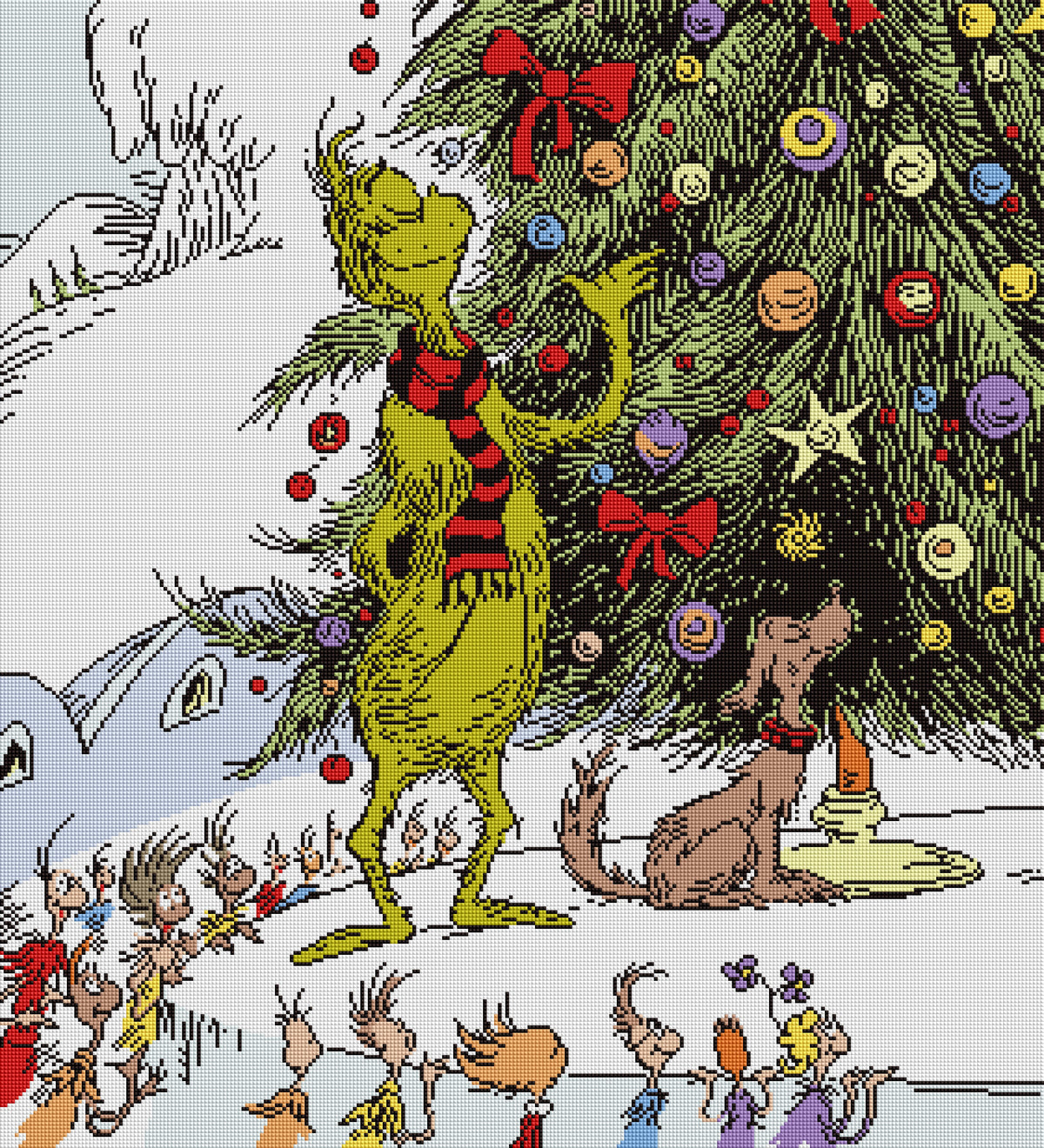 Diamond Painting The Whoville Tree 27.6" x 30.3" (69.9cm x 76.9cm) / Square with 16 Colors including 2 ABs and 3 Fairy Dust Diamonds / 86,829