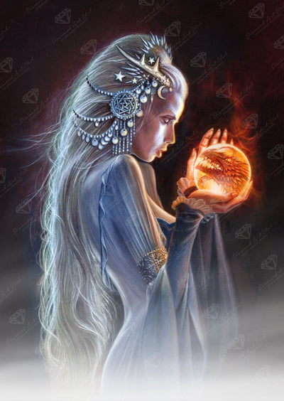 Diamond Painting The Winterborn Witch 22" x 31" (55.8cm x 78.7cm) / Square with 70 Colors including 2 ABs and 1 Electro Diamond and 1 Iridescent Diamond and 6 Fairy Dust Diamonds / 70,784