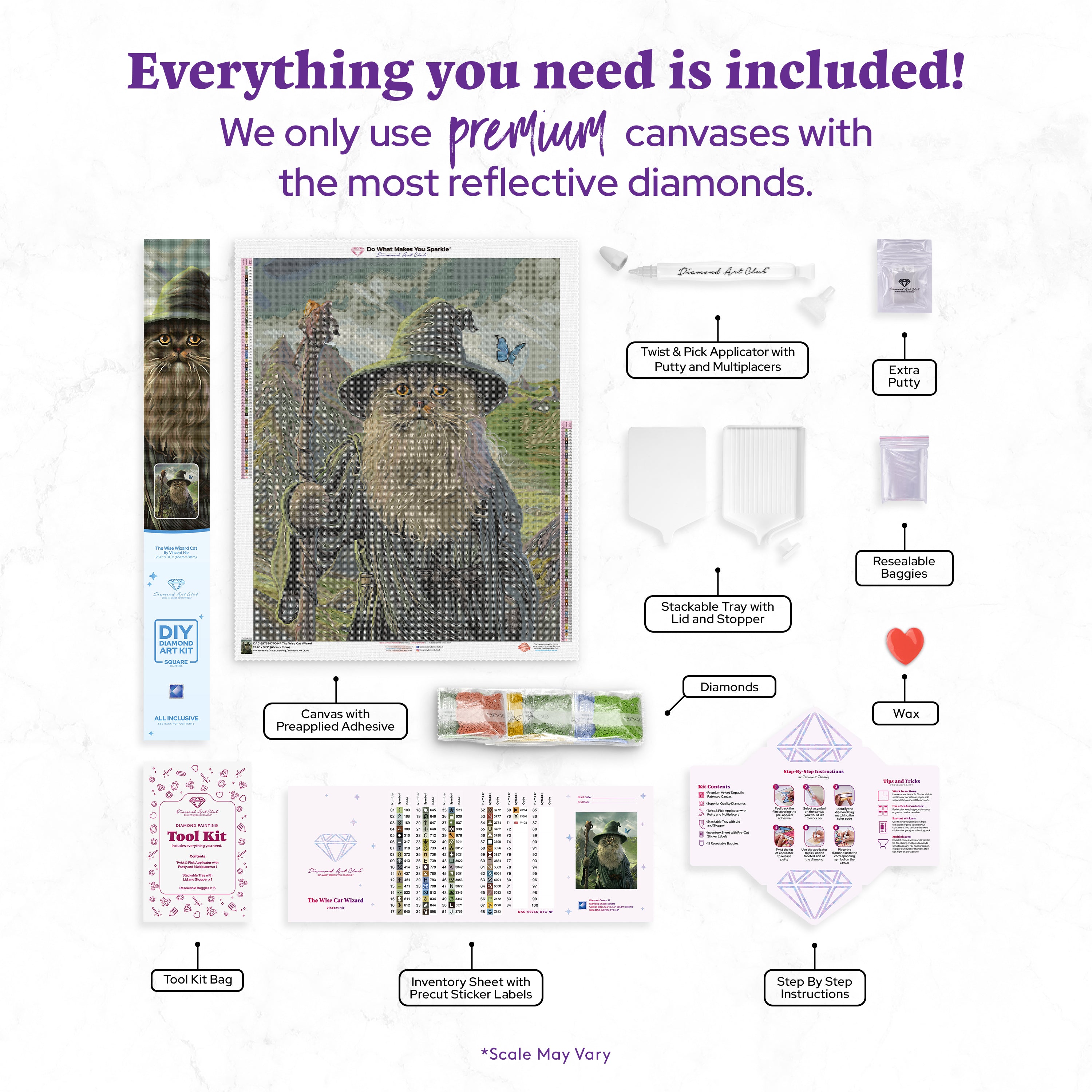 賢い猫の魔法使い ダイヤモンドペインティングキット – Diamond Art Club