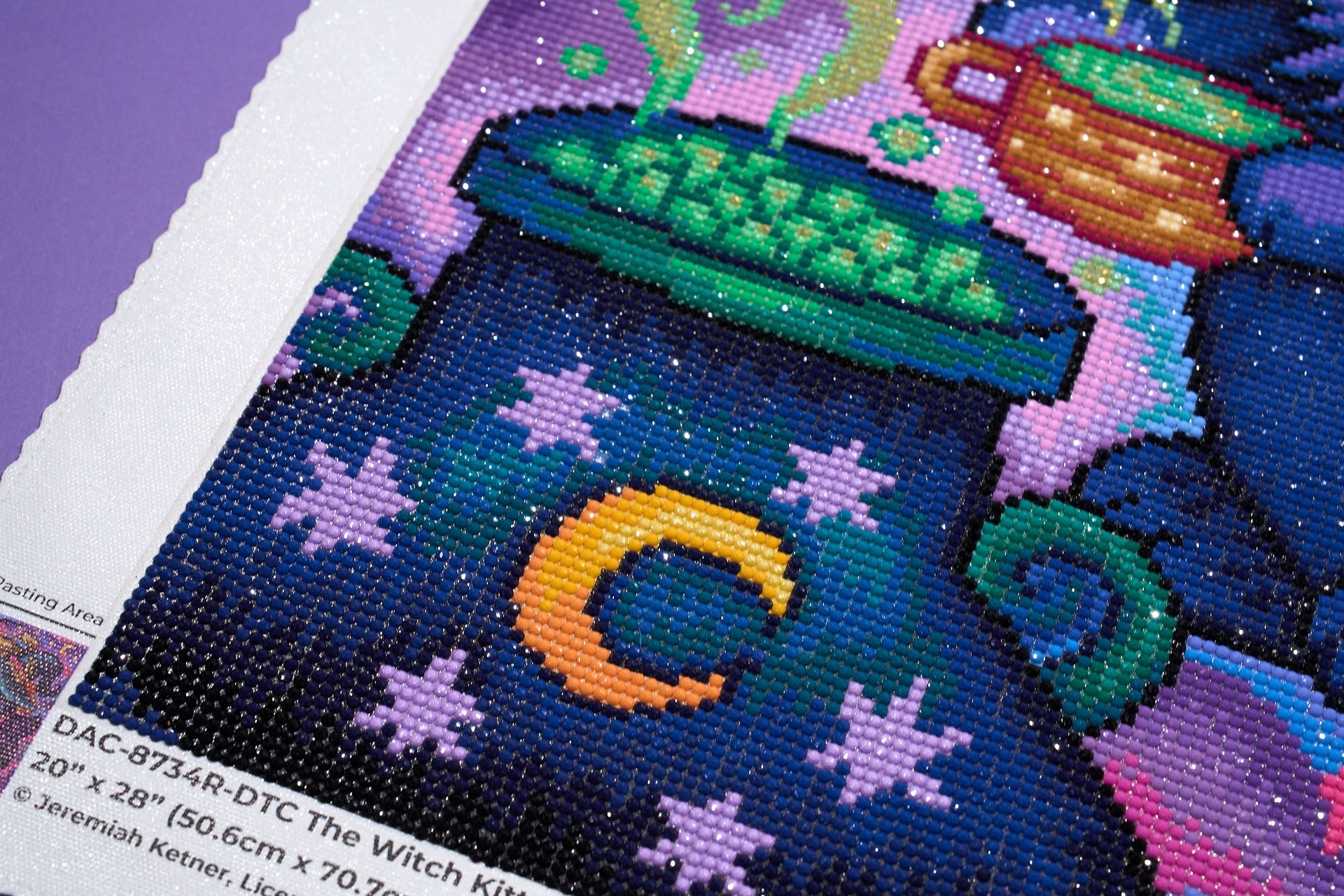 Diamond Painting The Witch Kitty Brew 20" x 28" (50.6cm x 70.7cm) / Round with 60 Colors including 1 AB and 7 Fairy Dust Diamonds / 47,288