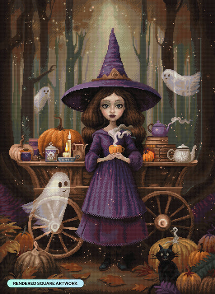 Diamond Painting The Witch's Apothecary Cart 25.6" x 35" (65cm x 88.9cm) / Square With 80 Colors Including 1 AB and 5 Fairy Dust Diamonds / 93,177