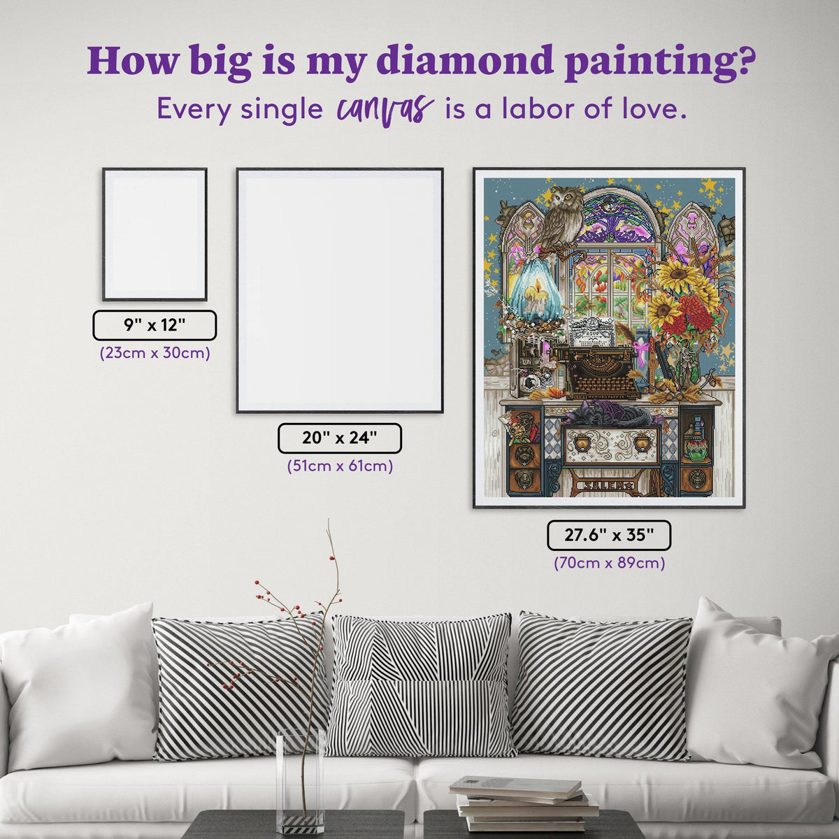 Diamond Painting The Witch's Study Room 27.6" x 35" (70cm x 89cm) / Square with 58 Colors including 4 ABs and 2 Fairy Dust Diamonds / 100,317