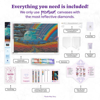 Diamond Painting Threads of Dreams 42.1" x 27.6" (106.8cm x 69.9cm) / Square with 57 Colors including 2 ABs and 5 Fairy Dust Diamonds / 120,549