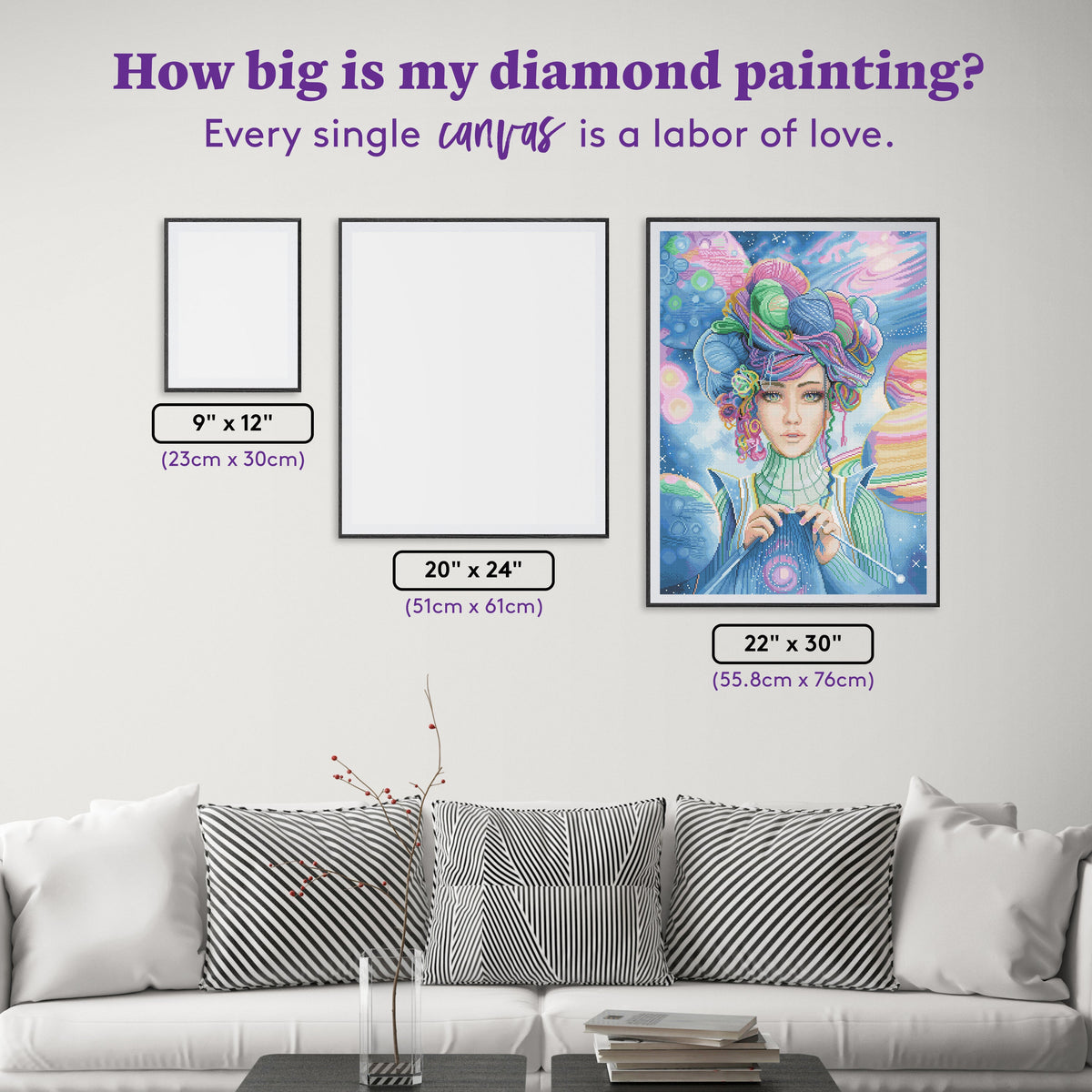 Diamond Painting Threads of the Universe 22" x 30" (55.8cm x 76cm) / Square with 83 Colors including 4 ABs and 1 Fairy Dust Diamonds / 62,105