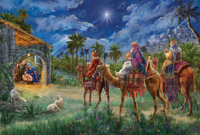 Diamond Painting Three Kings Nativity Scene 40.1" x 27.6" (104cm x 70cm) / Square with 75 Colors including 4 ABs and 1 Fairy Dust Diamonds and 1 Iridescent Diamonds / 117,177