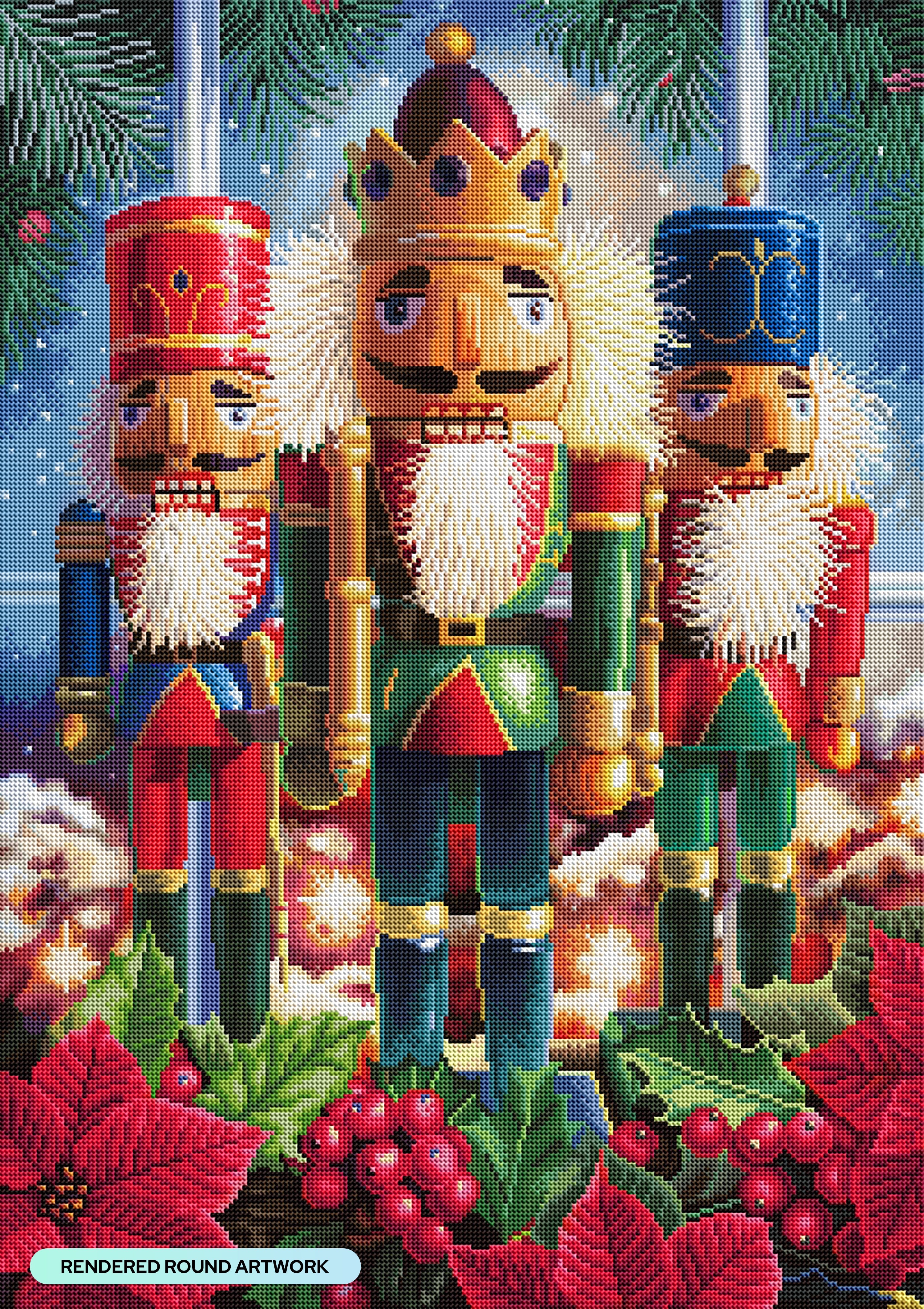 ダイヤモンドアートクラブ　Christmas Nutcrackers DTZ13.019P_Simulation-