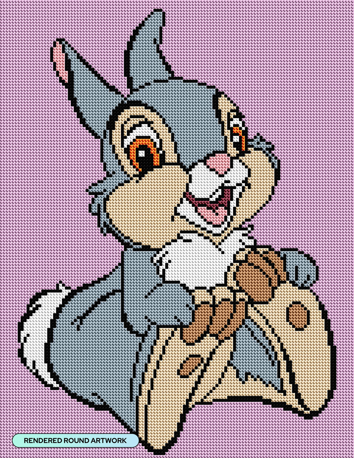 Diamond Painting Thumper 13" x 17" (33cm x 42.7cm) / Round with 11 Colors including 1 Special Diamond and 3 Fairy Dust Diamonds / 18,600