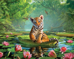 Diamond Painting Tiger Lily 34.7" x 27.6" (88cm x 70cm) / Square with 57 Colors including 3 ABs and 2 Fairy Dust Diamonds / 99,193