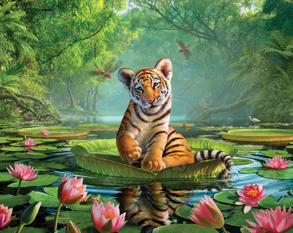 Diamond Painting Tiger Lily 34.7" x 27.6" (88cm x 70cm) / Square with 57 Colors including 3 ABs and 2 Fairy Dust Diamonds / 99,193