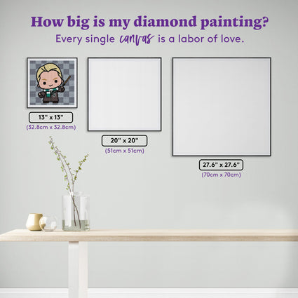 Diamond Painting Tiny Draco 13" x 13" (32.8cm x 32.8cm) / Round With 14 Colors including 2 Fairy Dust Diamonds / 13,689