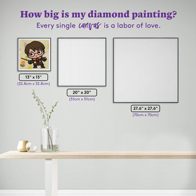 Diamond Painting Tiny Harry 13" x 13" (32.8cm x 32.8cm) / Round With 20 Colors including 2 ABs and 1 Fairy Dust Diamonds / 13,689