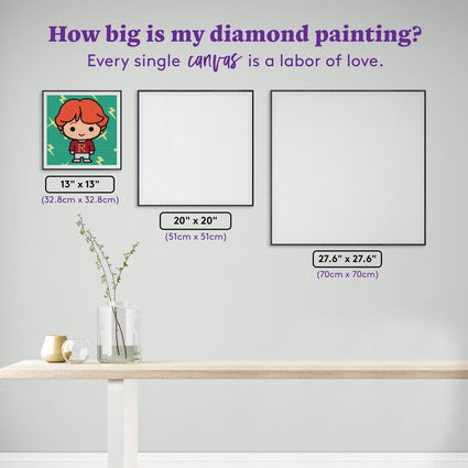 Diamond Painting Tiny Ron 13" x 13" (32.8cm x 32.8cm) / Round With 10 Colors including 1 Electro Diamond and 1 Fairy Dust Diamond / 13,689