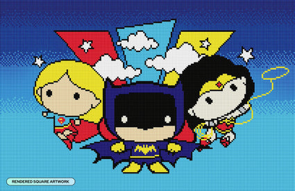 Diamond Painting Tiny Super Heroes 20" x 13" (51cm x 33cm) / Square With 14 Colors Including 2 ABs / 26,928