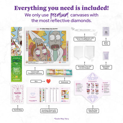 Diamond Painting To Live is to Risk It All 16" x 13" (40.8cm x 32.9cm) / Square with 32 Colors including 1 AB and 2 Fairy Dust Diamonds / 21,648