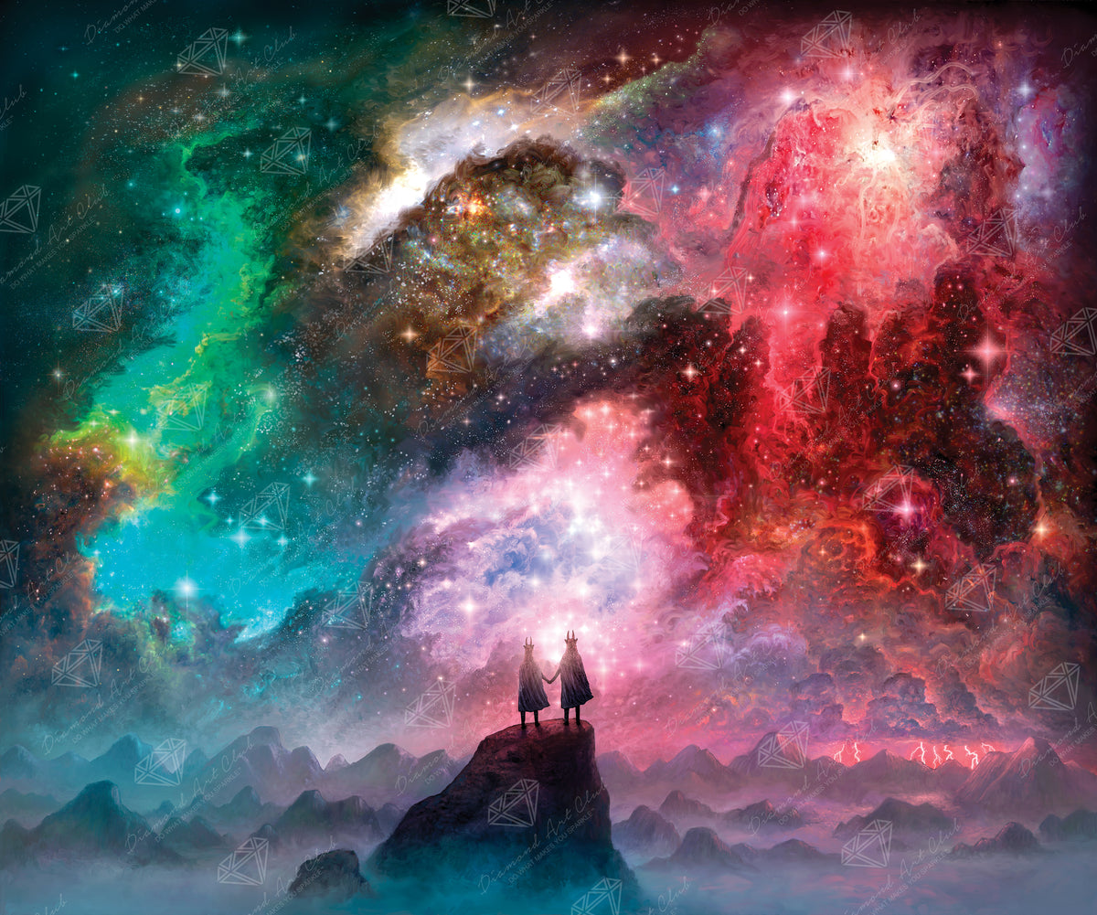 Diamond Painting Together in the Maelstrom 30.7" x 25.6" (77.9cm x 65cm) / Square With 94 Colors Including 3 ABs and 6 Fairy Dust Diamonds / 81,693