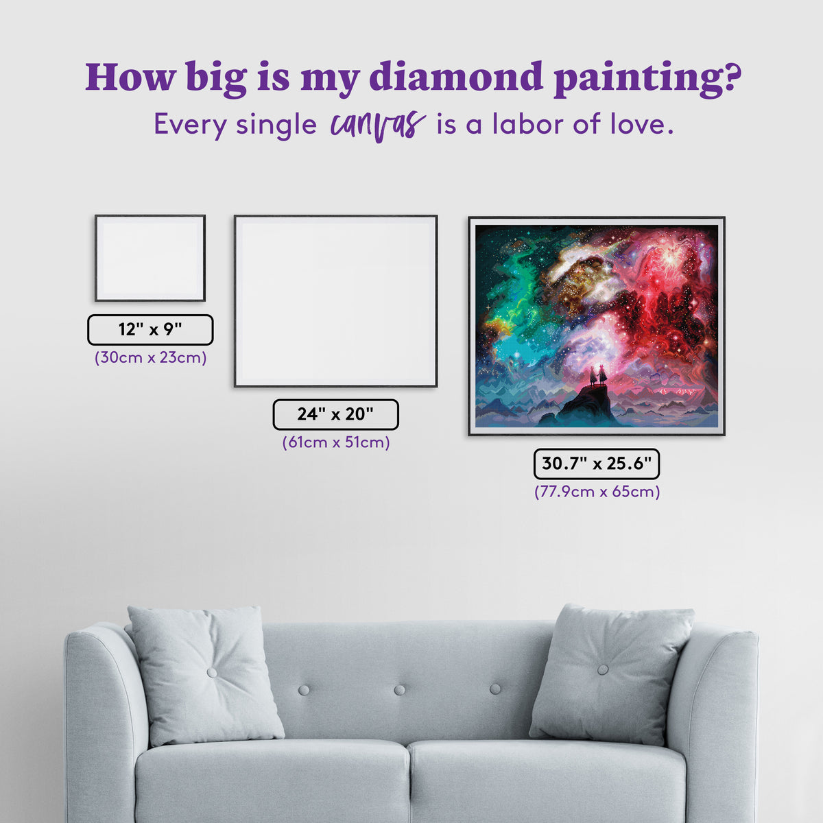 Diamond Painting Together in the Maelstrom 30.7" x 25.6" (77.9cm x 65cm) / Square With 94 Colors Including 3 ABs and 6 Fairy Dust Diamonds / 81,693