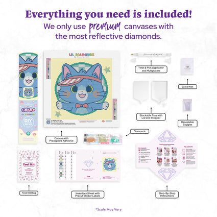 Diamond Painting Tom 13" x 13" (33cm x 33cm) / Round With 15 Colors Including 1 AB and 3 Fairy Dust Diamonds / 9,160