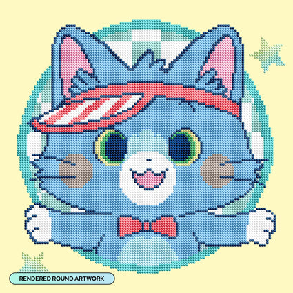 Diamond Painting Tom 13" x 13" (33cm x 33cm) / Round With 15 Colors Including 1 AB and 3 Fairy Dust Diamonds / 9,160