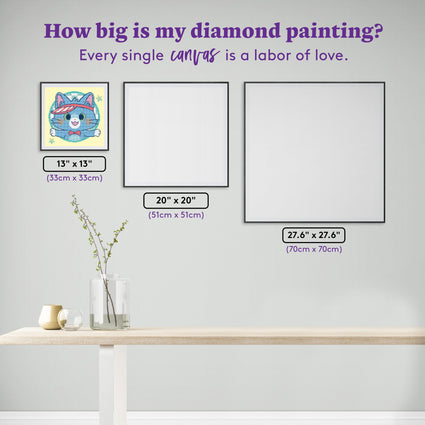Diamond Painting Tom 13" x 13" (33cm x 33cm) / Round With 15 Colors Including 1 AB and 3 Fairy Dust Diamonds / 9,160