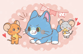 Diamond Painting Tom, Jerry, and Nibbles 20" x 13" (50.6cm x 33cm) / Round With 18 Colors Including 4 Fairy Dust Diamonds / 13,105