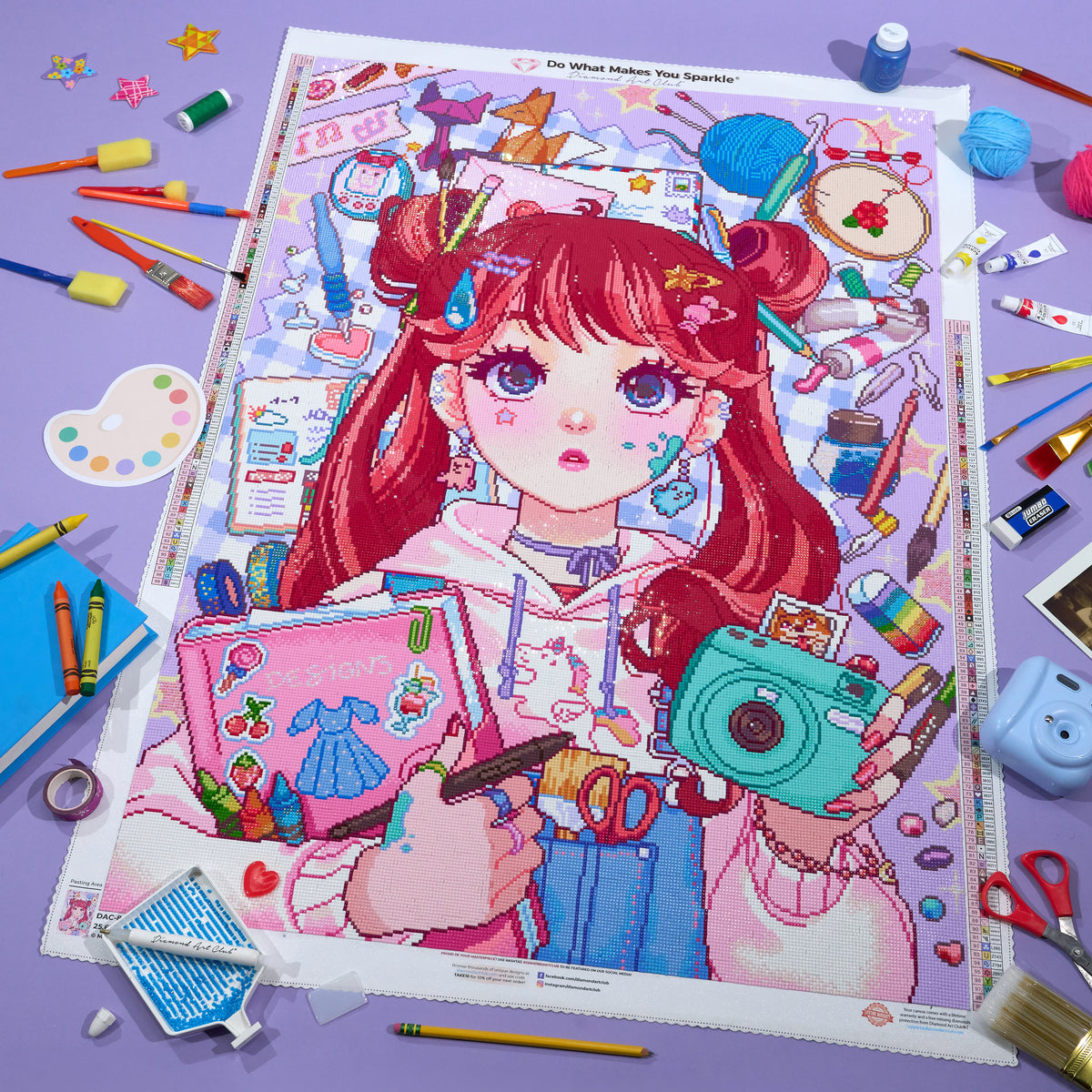 Diamond Painting Too Many Hobbies 25.6" x 36.2" (65cm x 91.8cm) / Square with 99 Colors including 7 ABs and 1 Iridescent Diamond and 7 Fairy Dust Diamonds / 96,309