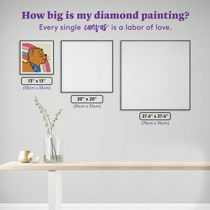 Diamond Painting Toulouse 13" x 13" (33cm x 33cm) / Round with 12 Colors including 6 Fairy Dust Diamonds / 14,400