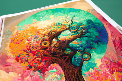 Diamond Painting Tree of Color 25.6" x 38.6" (65cm x 97.8cm) / Square with 85 Colors including 2 ABs and 3 Fairy Dust Diamonds / 102,573