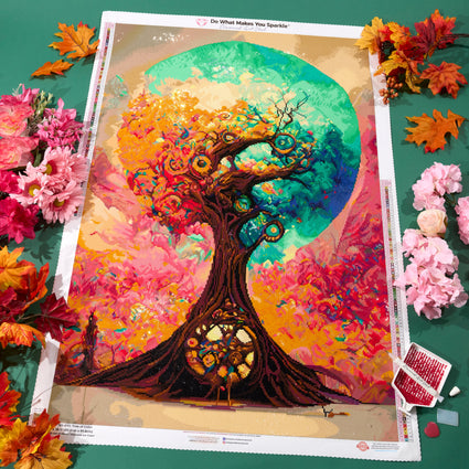 Diamond Painting Tree of Color 25.6" x 38.6" (65cm x 97.8cm) / Square with 85 Colors including 2 ABs and 3 Fairy Dust Diamonds / 102,573