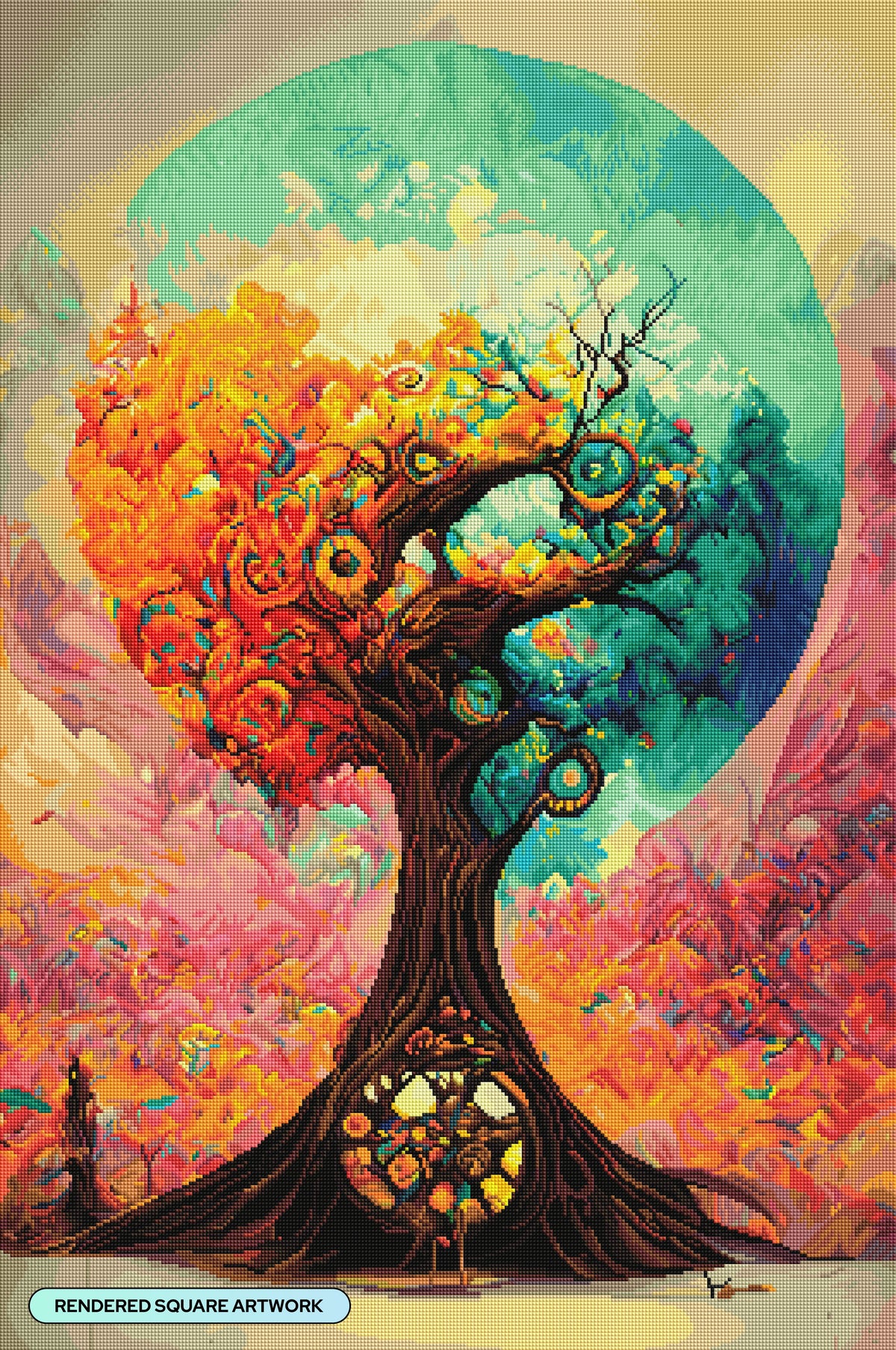 Diamond Painting Tree of Color 25.6" x 38.6" (65cm x 97.8cm) / Square with 85 Colors including 2 ABs and 3 Fairy Dust Diamonds / 102,573