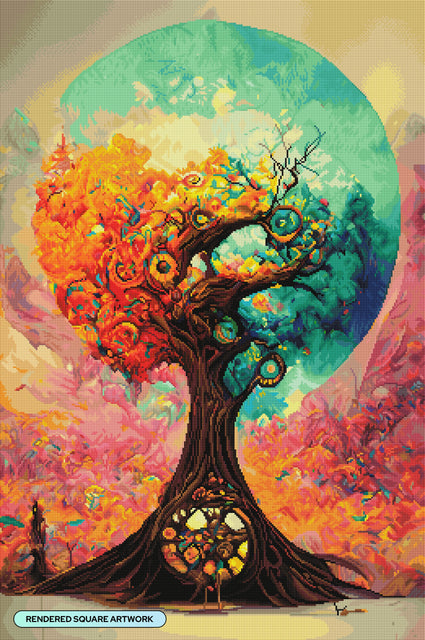 Diamond Painting Tree of Color 25.6" x 38.6" (65cm x 97.8cm) / Square with 85 Colors including 2 ABs and 3 Fairy Dust Diamonds / 102,573