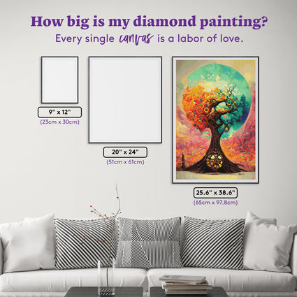 Diamond Painting Tree of Color 25.6" x 38.6" (65cm x 97.8cm) / Square with 85 Colors including 2 ABs and 3 Fairy Dust Diamonds / 102,573