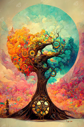 Diamond Painting Tree of Color 25.6" x 38.6" (65cm x 97.8cm) / Square with 85 Colors including 2 ABs and 3 Fairy Dust Diamonds / 102,573