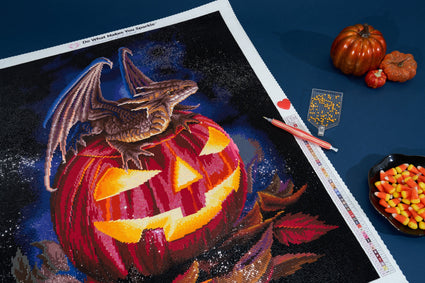 Diamond Painting Trick or Treat 22" x 28" (55.8cm x 70.7cm) / Square with 49 Colors Including 3 ABs and 2 Fairy Dust Diamonds / 63,616