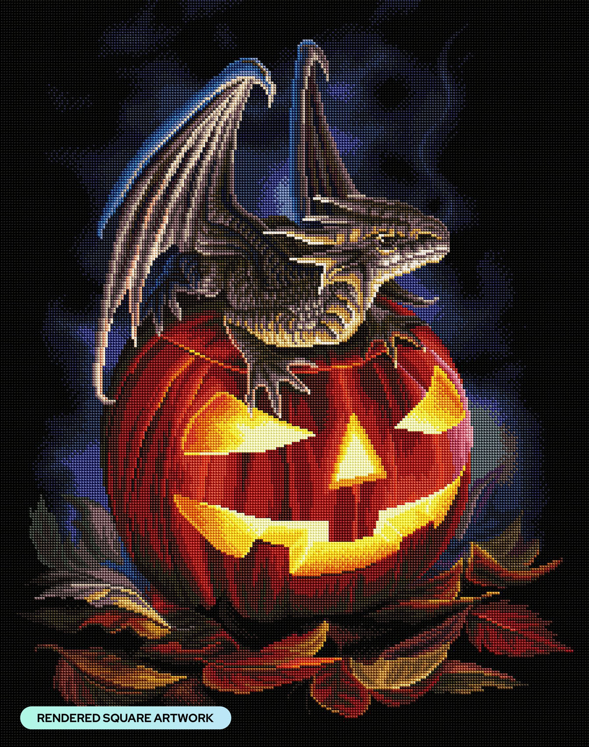 Diamond Painting Trick or Treat 22" x 28" (55.8cm x 70.7cm) / Square with 49 Colors Including 3 ABs and 2 Fairy Dust Diamonds / 63,616