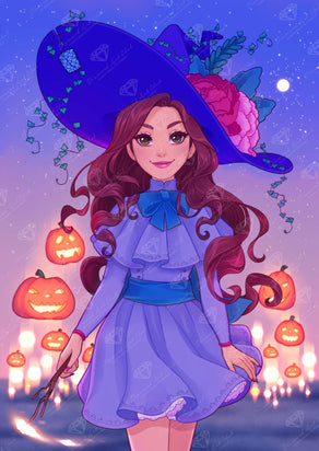 Diamond Painting Trick or Treat Wilhelmina 22" x 31" (55.8cm x 78.7cm) / Square with 60 Colors including 2 ABs and 1 Frosted Diamond and 3 Fairy Dust Diamonds / 70,784